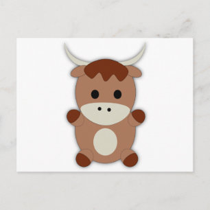 Carte Postale Vache Brown mignonne