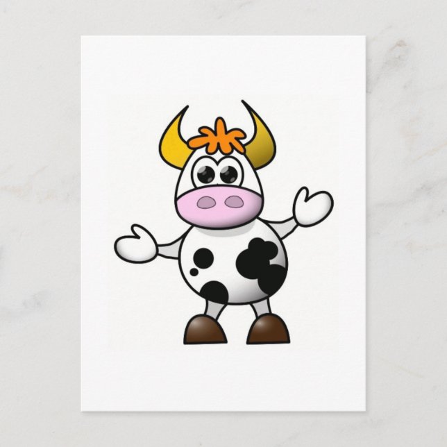 Carte Postale Vache caricaturale (Devant)