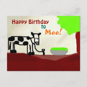 Carte postale Vache d'anniversaire