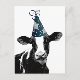 Carte Postale Vache de fête - Fête de style laitier