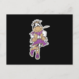Carte Postale Vache de fille cow-boy mignonne