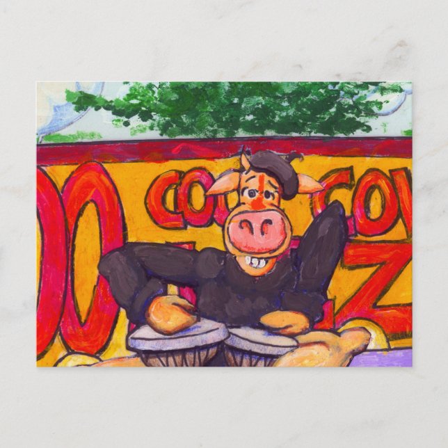 Carte Postale Vache de jazz (Devant)