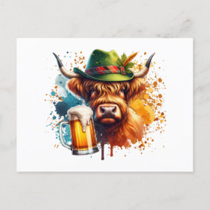 Carte Postale Vache de l'Oktoberfest