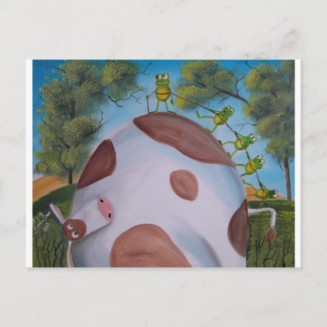 CARTE POSTALE VACHE ET ROBE (Devant)