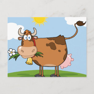 Carte Postale Vache Laitière Brune