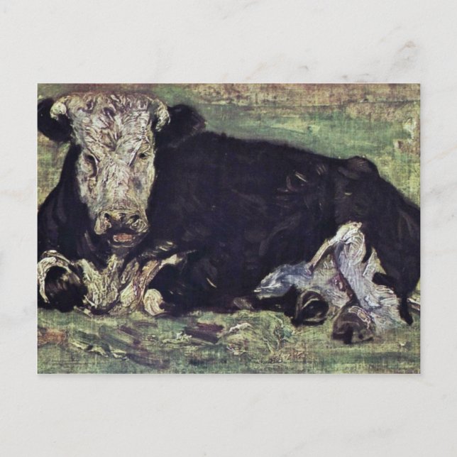 Carte Postale Vache Lie De Vincent Van Gogh (Devant)