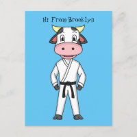 Vache mignonne en combinaison kung fu