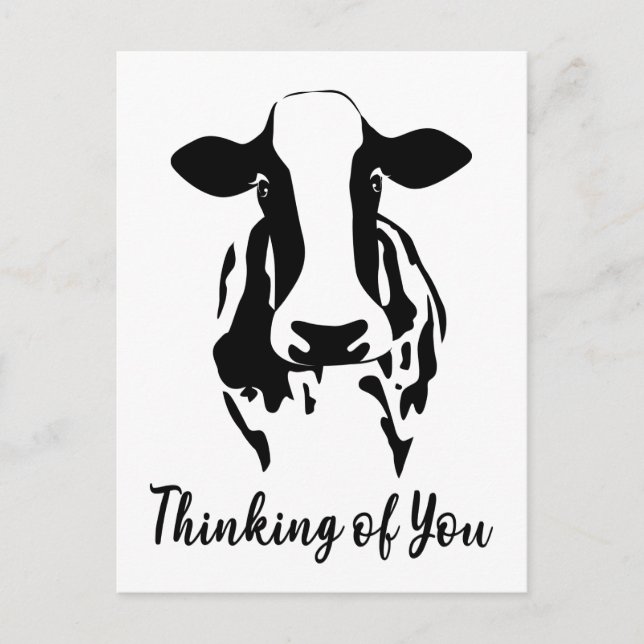 Carte Postale Vache Pensant à Toi Bonjour Vous Manquez Ferme Agr (Devant)