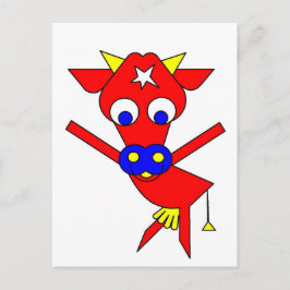 Carte Postale Vache rouge