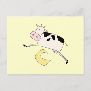 Carte Postale Vache saute sur la lune T-shirts et cadeaux