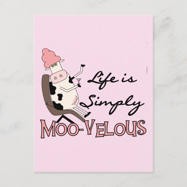 Carte Postale Vache Simply Tshirts et cadeaux Moo-velous (Devant)