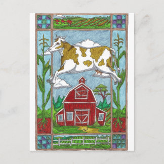 Carte Postale Vache volante