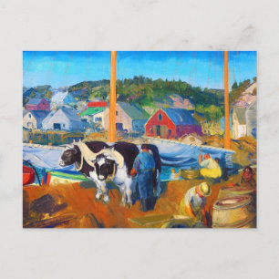 Carte Postale Vaches, appontement par George Wesley Bellows