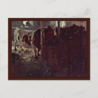 Carte Postale Vaches Dans La Grange Par Klimt Gustav