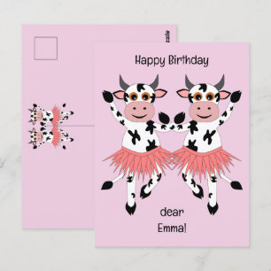 Carte Postale Vaches dansantes mignonnes et amusantes