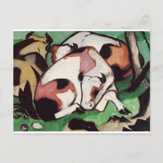 Carte Postale Vaches de repos par Franz Marc (Devant)