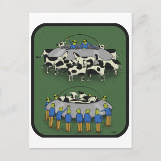 Carte Postale vaches et aliens