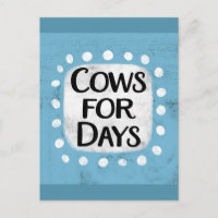Carte postale Vaches pour des jours