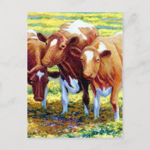 Carte Postale Vaches Vache Laitier Vache dans le pâturage Peintu