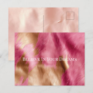 Carte Postale Vachette de cowgirl en or rose de l'Ouest