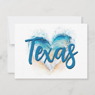 Carte Postale Vague de cœur Texas Beach