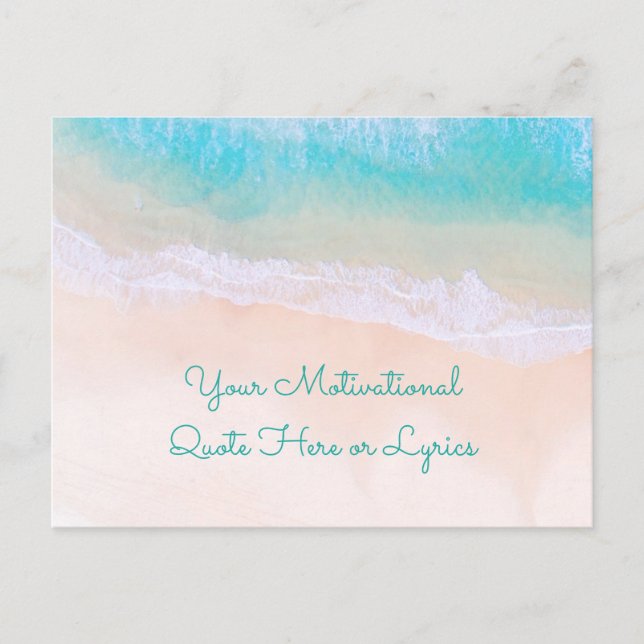 Carte Postale Vague, Sable, Citation Motivationnelle De Plage (Devant)