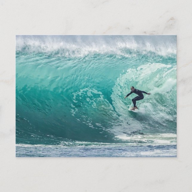 Carte Postale Vague, Surfer, Beau Paysage (Devant)