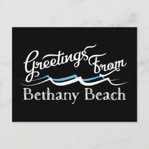 Carte Postale Vagues d'eau de la plage de Bethany