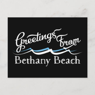 Carte Postale Vagues d'eau de la plage de Bethany