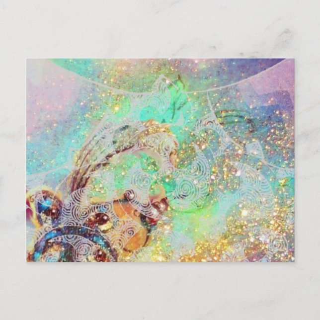 CARTE POSTALE VAGUES / PLANTE DE BOUTEILLE MAGIQUE (Devant)