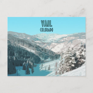 Carte Postale Vail Colorado Montagnes de Neige Vintage