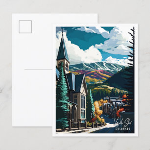 Carte Postale Vail Ski Colorado illustration de voyage vintage