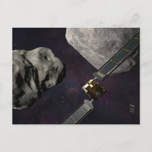 Carte Postale Vaisseau Spatial Dart Et Liciacube Avant L'Impact