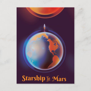 Carte Postale Vaisseau spatial vers Mars
