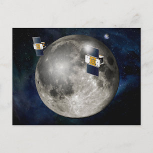 Carte Postale Vaisseaux jumeaux en orbite autour de la Lune.