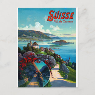 Carte Postale Val de Travers, Suisse
