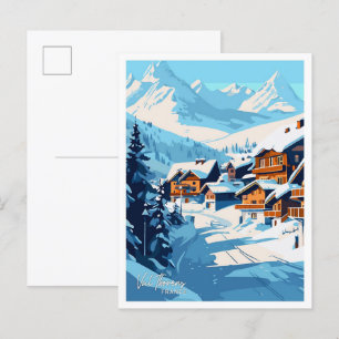 Carte Postale Val Thorens France Illustration Vintage Voyage