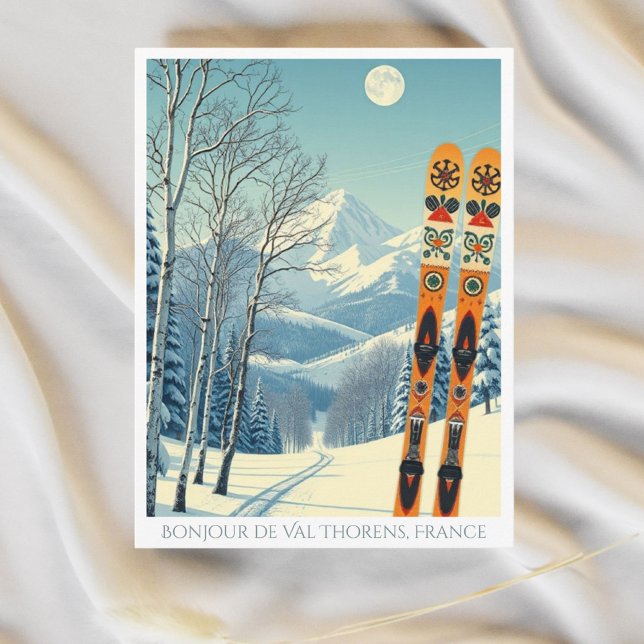 Carte Postale Val Thorens France Rétro vacances ski (Créateur téléchargé)