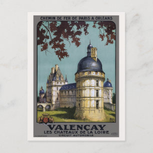Carte Postale Valençay France Poster vintage 1926