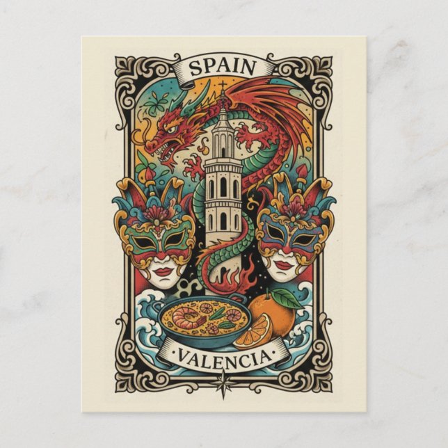 Carte Postale Valencia Spain Travel (Devant)