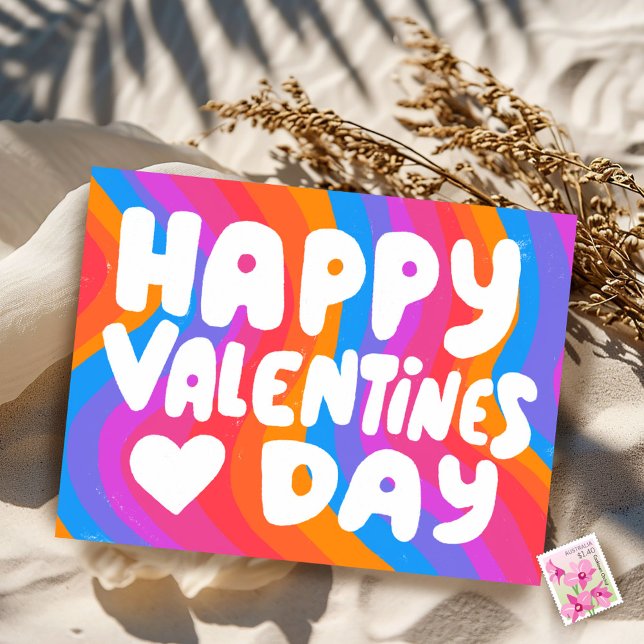 Carte Postale Valentine Bulles Lettres Rainbow Stripes Pride (Valentine Bubble Letters Rainbow Stripes Pride Postcard
Happy Valentines Day)