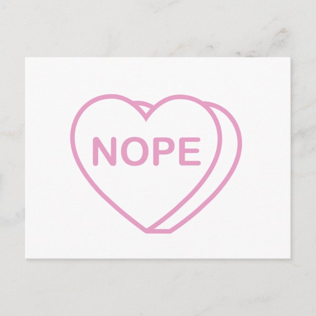 Carte Postale Valentine Candy Heart, Nope (Devant)