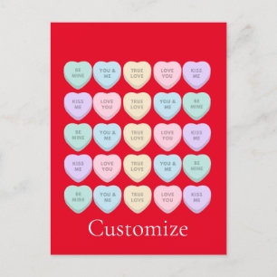 Carte Postale Valentine Candy Hearts Thunder_Cove