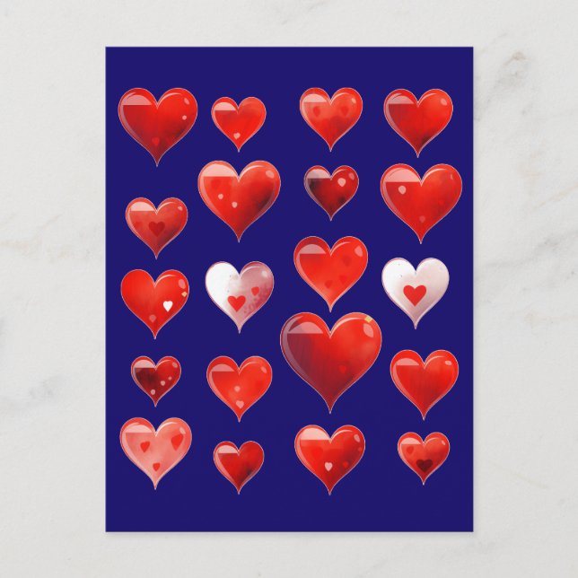 Carte Postale Valentine Hearts (Devant)