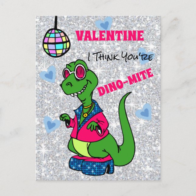 Carte Postale Valentine Je pense que vous êtes Dino-Mite, dinosa (Devant)