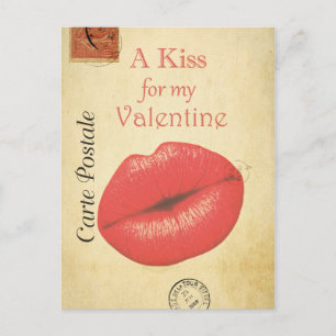 Carte Postale Valentine Kiss