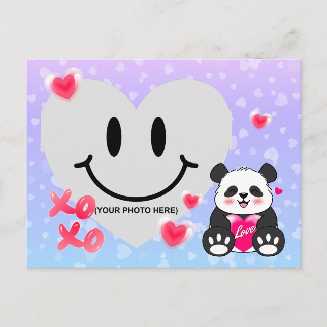 Carte Postale Valentine Panda en amour (Devant)