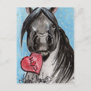 Carte postale Valentine Pony noir