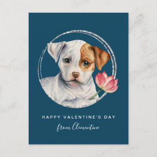 Carte Postale Valentine Puppy Flower de vacances