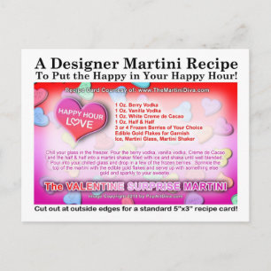 Carte postale Valentine Surprise Martini Recette
